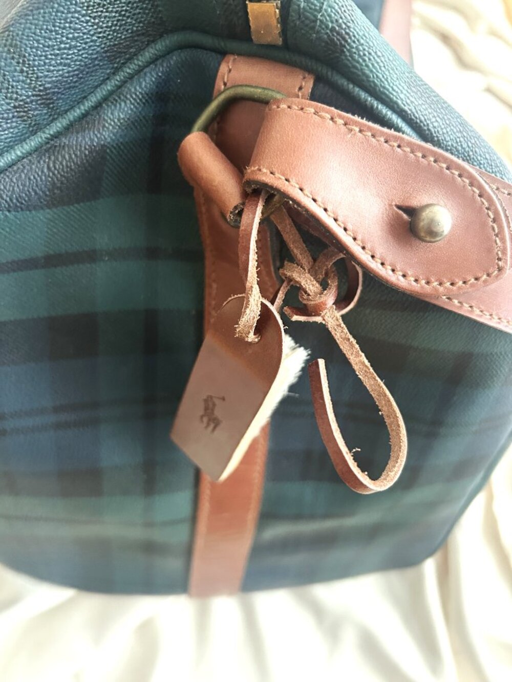 Polo Ralph Lauren Heritage “Black Watch” Tartan Canvas Vintage Large Duffel Bag - Picture 13 of 16